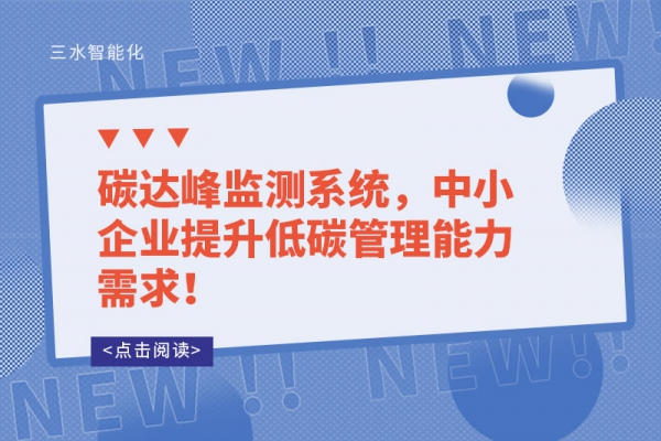 碳達(dá)峰監(jiān)測(cè)系統(tǒng)，中小企業(yè)提升低碳管理能力需求！